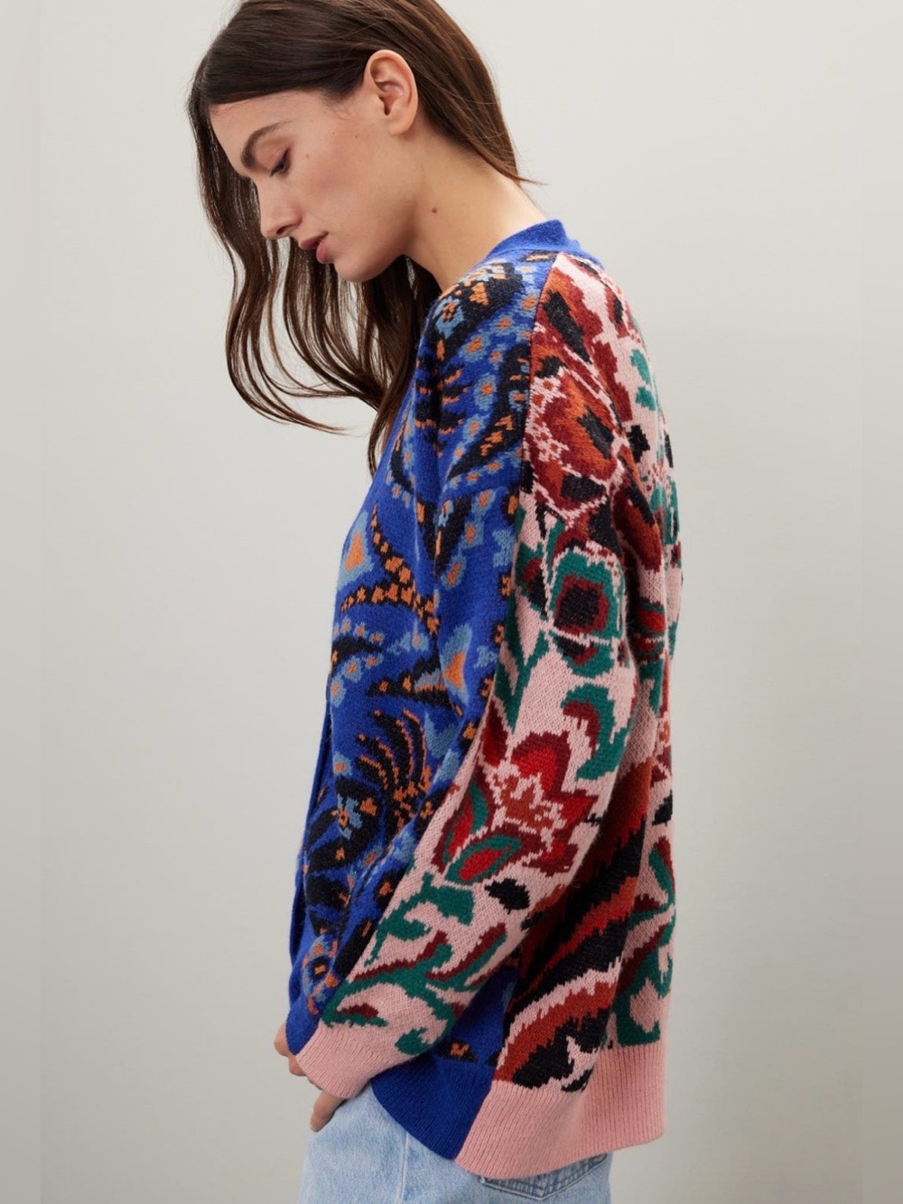 Farm Rio Toucans Scarf Print Cardigan Sweater Small - Picture 13 of 13